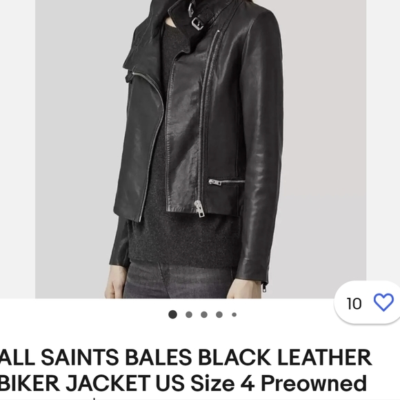 All Saints Bales Leather Jacket - Picture 3 of 7